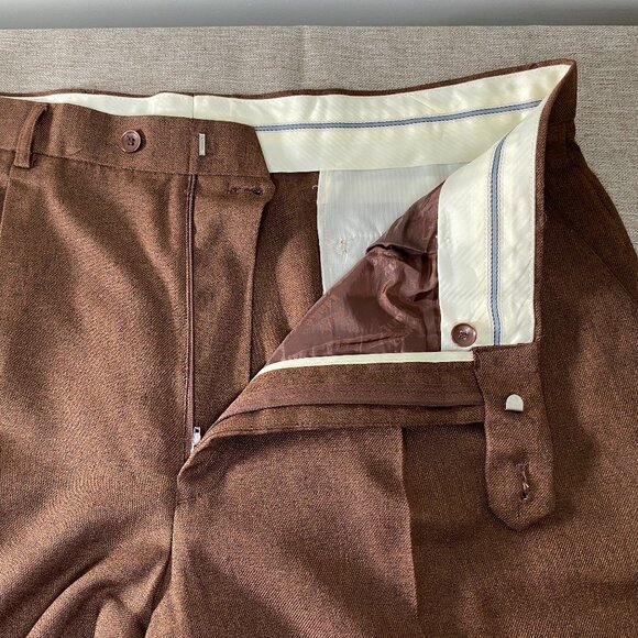 Tony Blake Pleated Dress Pants Men's 38 Brown High Rise Business Office - Picture 4 of 14